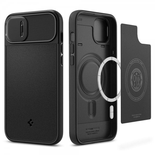 Spigen iPhone 14 Skal Optik Armor MagFit Svart