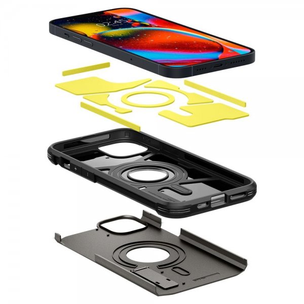 Spigen iPhone 14 Skal Tough Armor MagFit Gunmetal