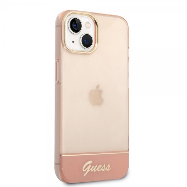 Guess iPhone 14 Skal Translucent Rosa