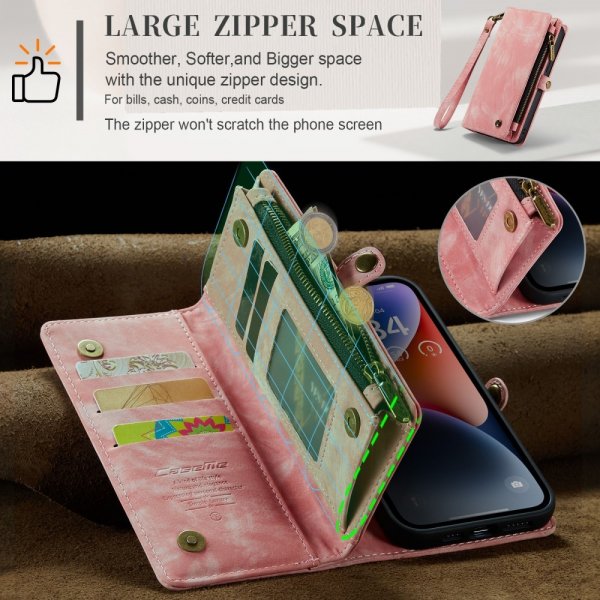 CaseMe iPhone 15 Fodral 008 Series Löstagbart Skal Rosa