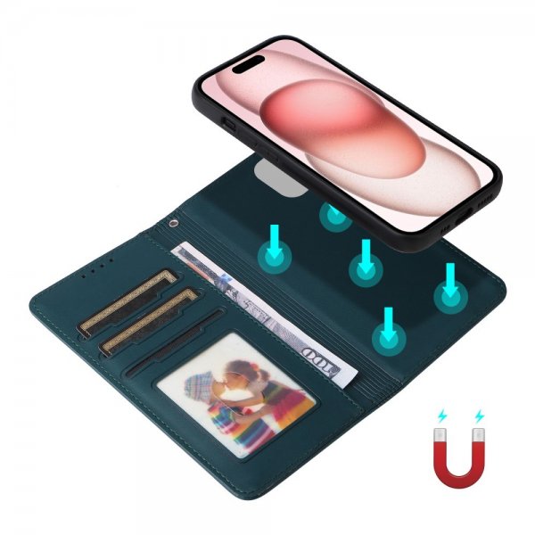 Betopnice iPhone 15 Fodral med Löstagbart Skal 005 Blå