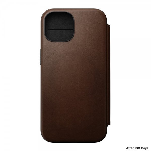 Nomad iPhone 15 Fodral Modern Leather Folio Brun