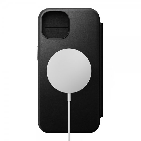 Nomad iPhone 15 Fodral Modern Leather Folio Svart