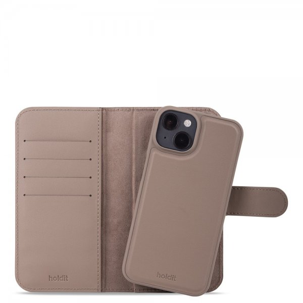 holdit iPhone 15 Fodral Wallet Case Magnet Plus Mocha Brown