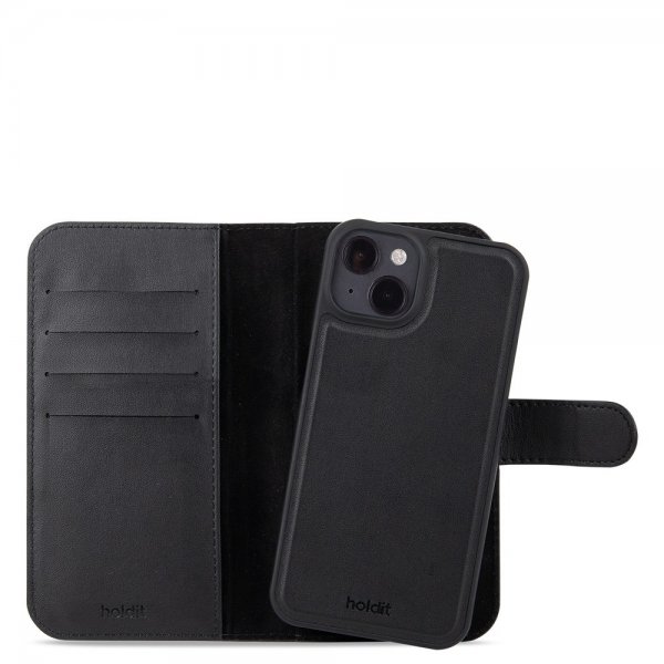 holdit iPhone 15 Fodral Wallet Case Magnet Plus Svart