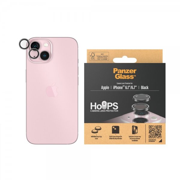 PanzerGlass iPhone 15/iPhone 15 Plus Kameraskydd Hoops