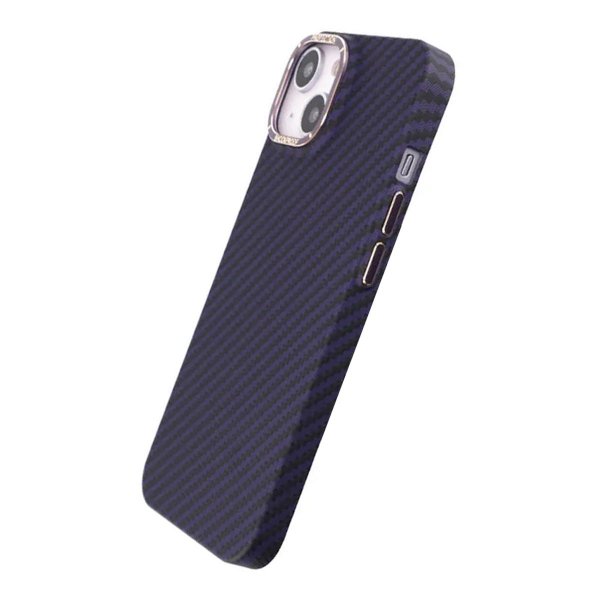 iPhone 15 Skal Kolfibermönster Lila