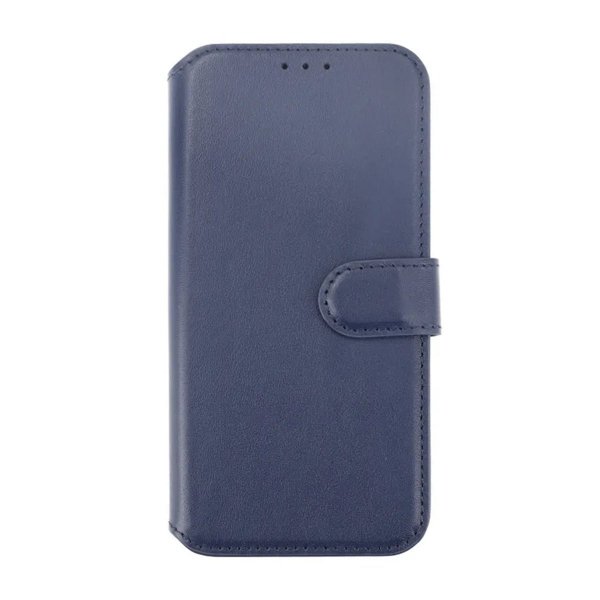 Rvelon iPhone 15 Fodral Äkta Läder Blå