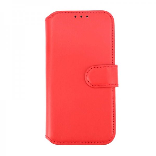 Rvelon iPhone 15 Fodral Äkta Läder Röd