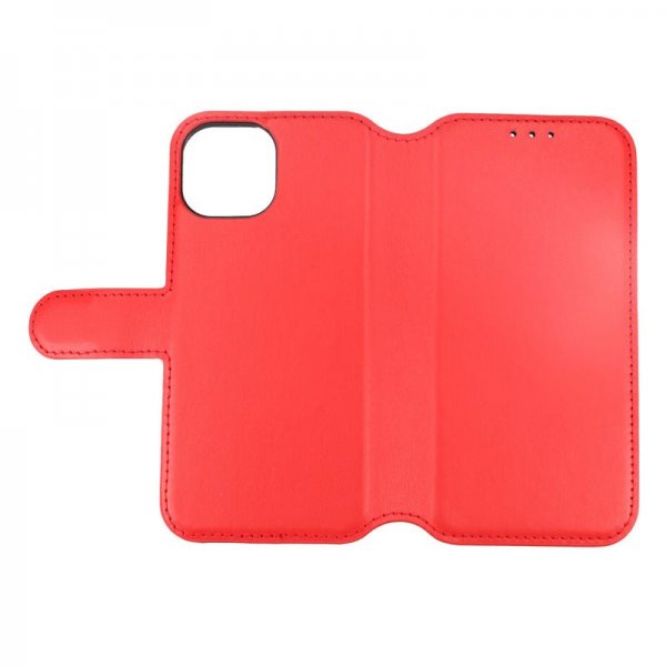Rvelon iPhone 15 Fodral Äkta Läder Röd