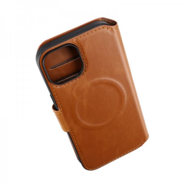 Rvelon iPhone 15 Fodral 4 Kortfack MagSafe Brun