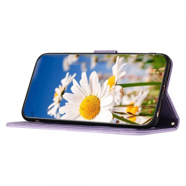 iPhone 15 Plus Fodral Blommönster Lila