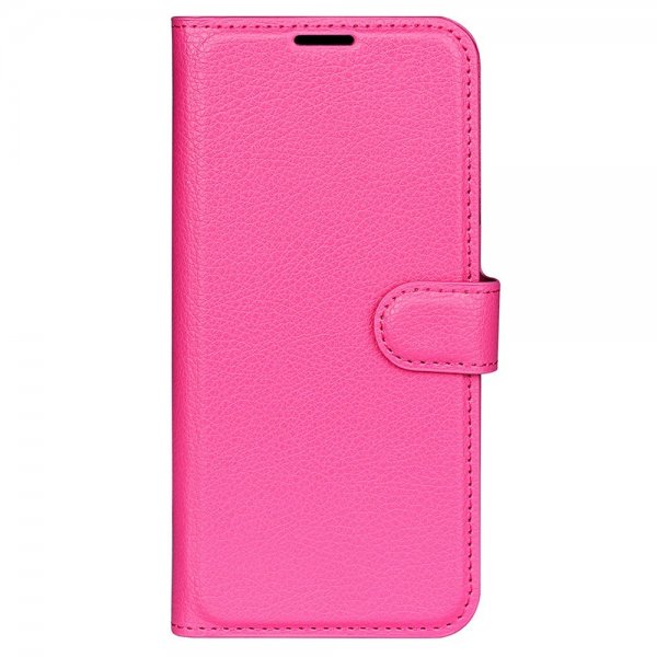 iPhone 15 Plus Fodral Litchi Magenta