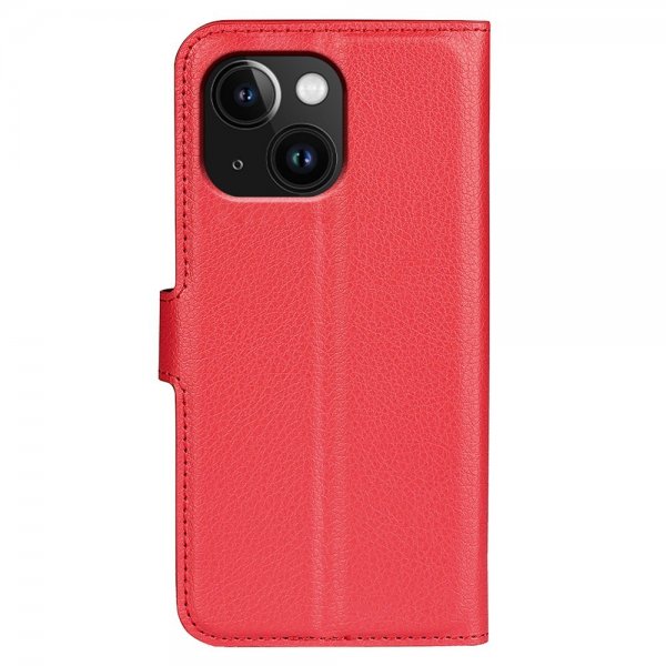 iPhone 15 Plus Fodral Litchi Röd