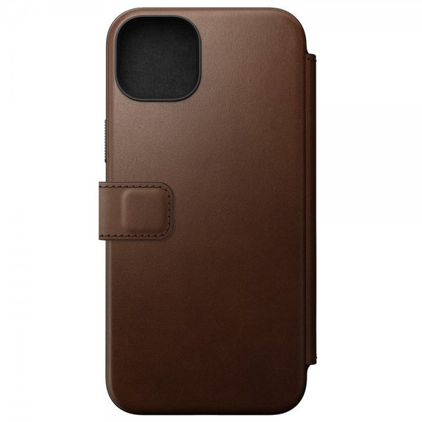 Nomad iPhone 15 Plus Fodral Modern Leather Folio Brun