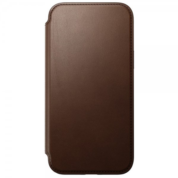 Nomad iPhone 15 Plus Fodral Modern Leather Folio Brun