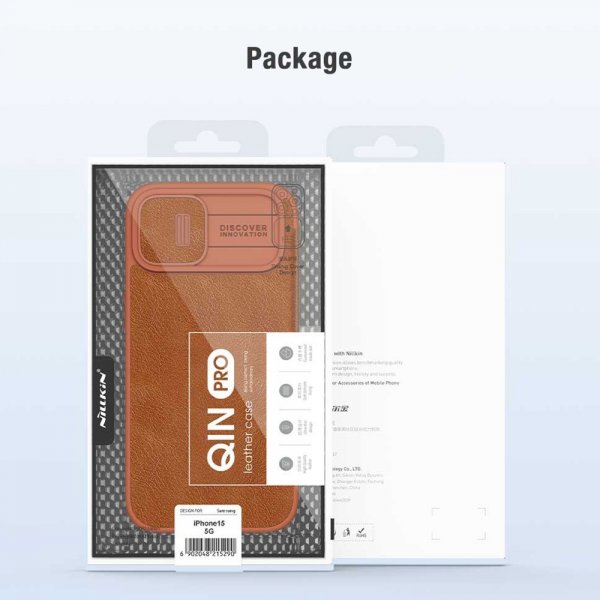 Nillkin iPhone 15 Plus Fodral Qin Pro Series Brun