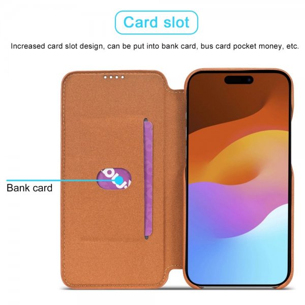 Lc.Imeeke iPhone 15 Plus Fodral Retro Brun