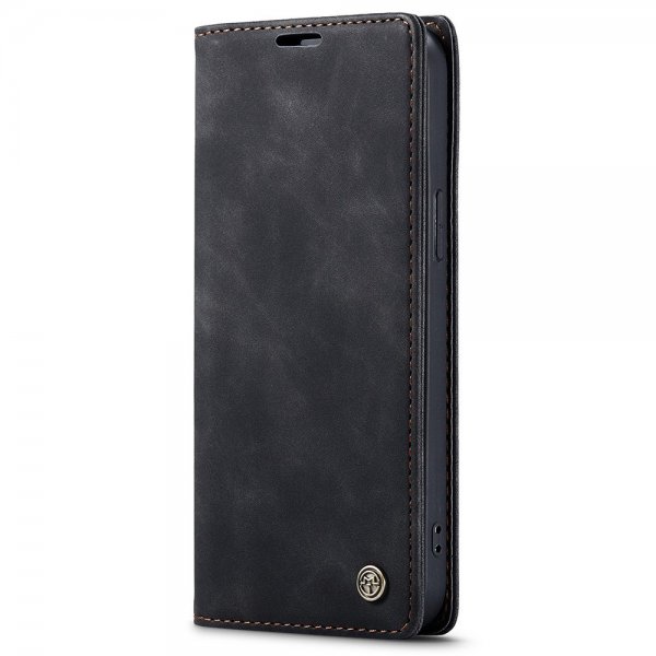 CaseMe iPhone 15 Plus Fodral Retro Flip Svart
