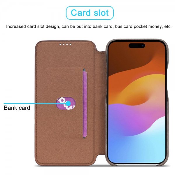 Lc.Imeeke iPhone 15 Plus Fodral Retro Kaffe