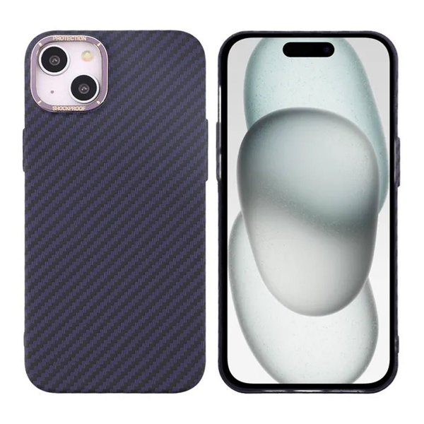 iPhone 15 Plus Skal Kolfibermönster Lila