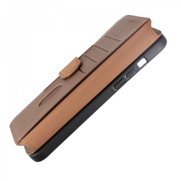 Rvelon iPhone 15 Plus Fodral Äkta Läder Brun