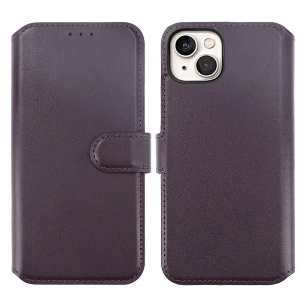 Rvelon iPhone 15 Plus Fodral Äkta Läder Lila
