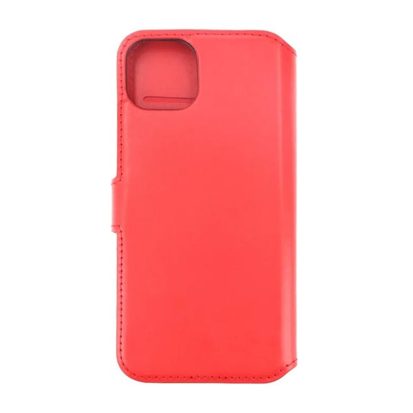 Rvelon iPhone 15 Plus Fodral Äkta Läder Röd