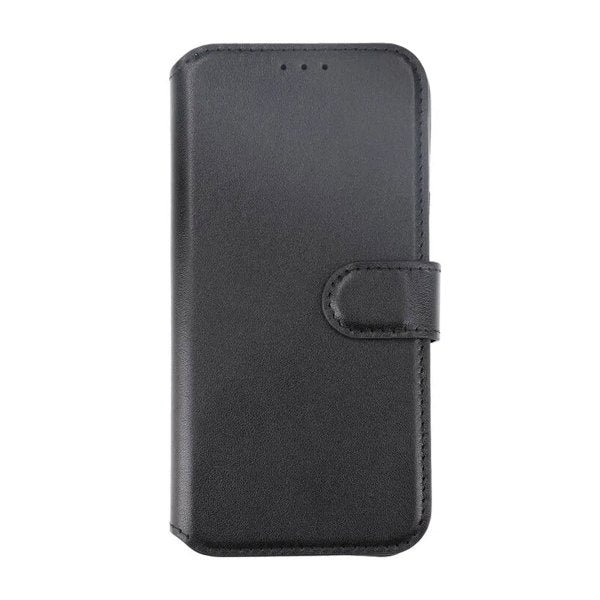Rvelon iPhone 15 Plus Fodral Äkta Läder Svart