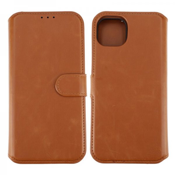 Rvelon iPhone 15 Plus Fodral Magnetiskt Avtagbart Skal Brun