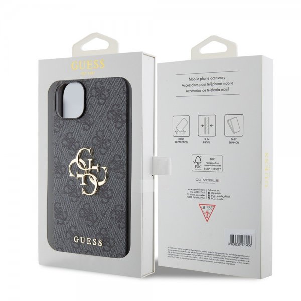 Guess iPhone 15 Plus Skal 4G Logo Grå