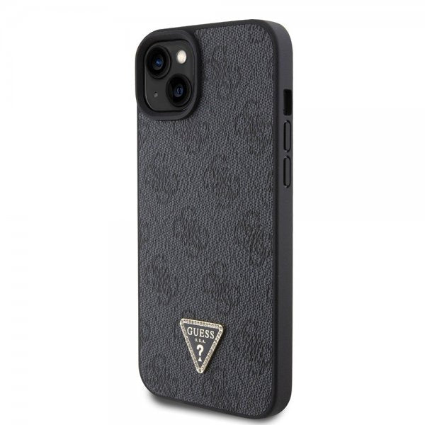 Guess iPhone 15 Plus Skal 4G Metal Triangle Strass Svart
