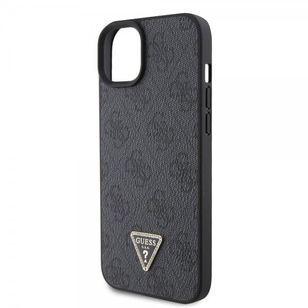 Guess iPhone 15 Plus Skal 4G Metal Triangle Strass Svart