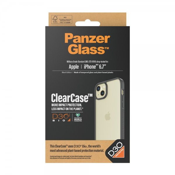 PanzerGlass iPhone 15 Plus Skal ClearCase D3O Svart