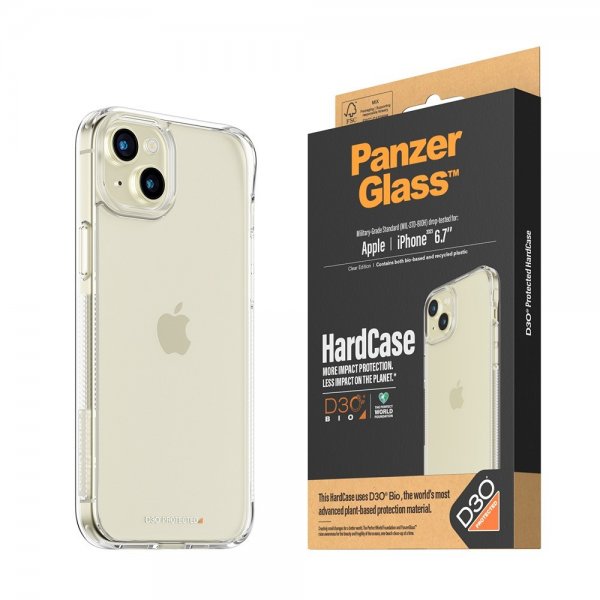 PanzerGlass iPhone 15 Plus Skal HardCase D3O Transparent