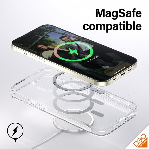 PanzerGlass iPhone 15 Plus Skal HardCase MagSafe D3O Transparent