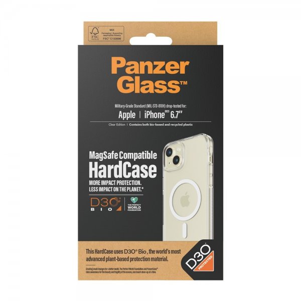 PanzerGlass iPhone 15 Plus Skal HardCase MagSafe D3O Transparent