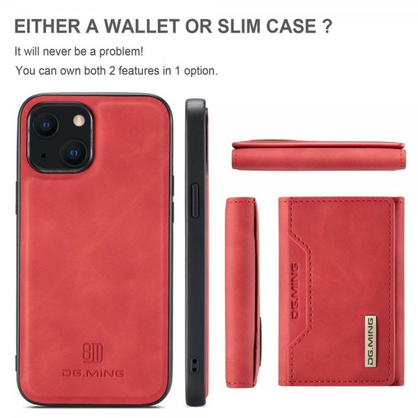 Dg.Ming iPhone 15 Plus Skal M2 Series Löstagbar Korthållare Röd