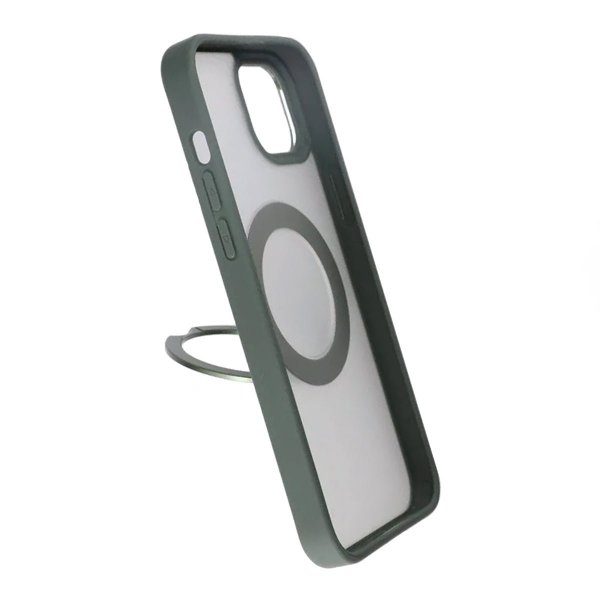 Rvelon iPhone 15 Plus Skal Roterbart MagSafe Stativ Grön