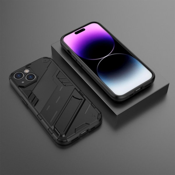 iPhone 15 Plus Skal med Stativ Svart