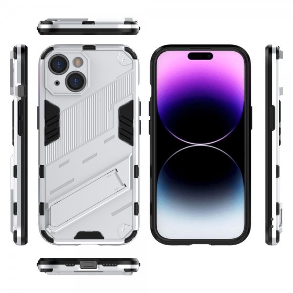 iPhone 15 Plus Skal med Stativ Vit