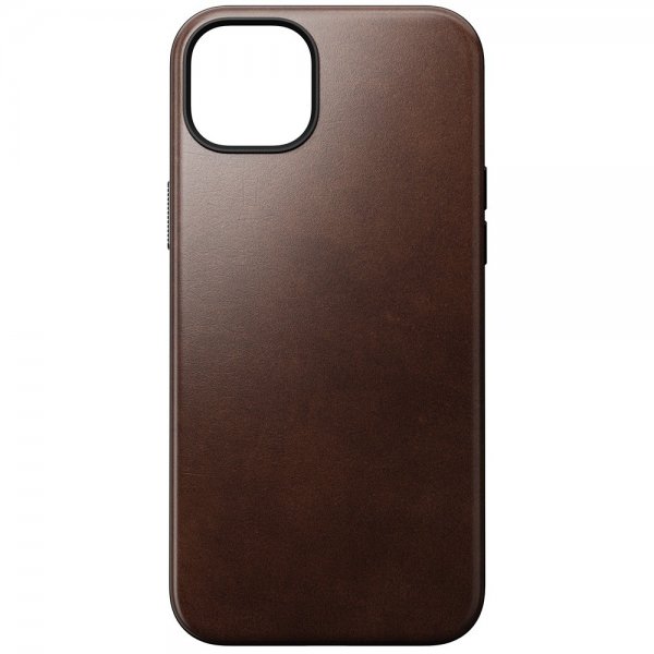 Nomad iPhone 15 Plus Skal Modern Leather Case Horween Rustic Brown