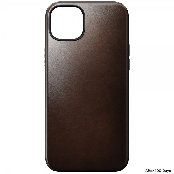Nomad iPhone 15 Plus Skal Modern Leather Case Horween Rustic Brown