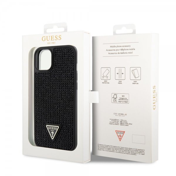 Guess iPhone 15 Plus Skal Rhinestone Svart