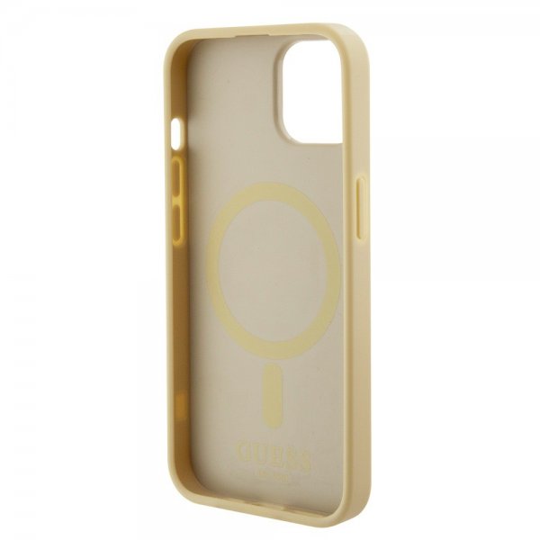 Guess iPhone 15 Plus Skal Saffiano MagSafe Beige