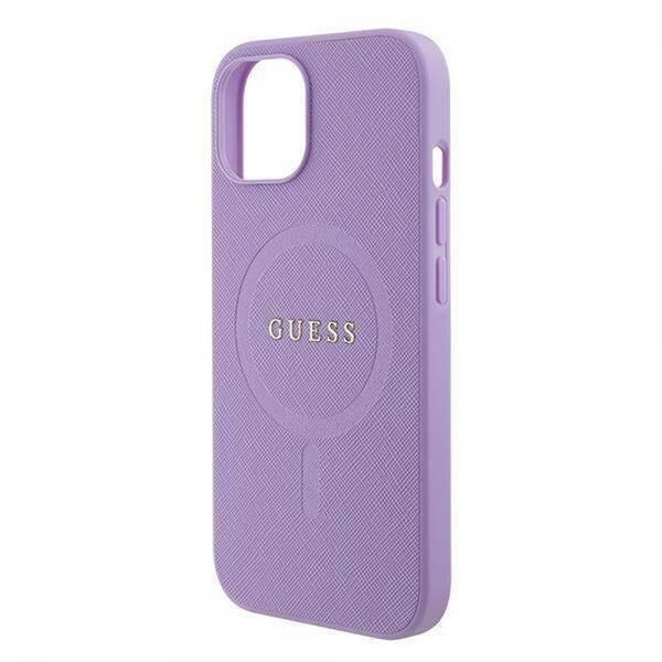 Guess iPhone 15 Plus Skal Saffiano MagSafe Lila