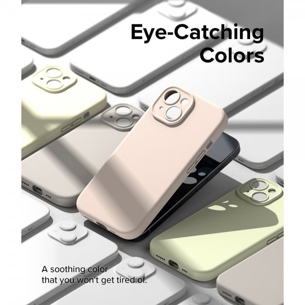 Ringke iPhone 15 Plus Skal Silicone Magnetic Pink Sand