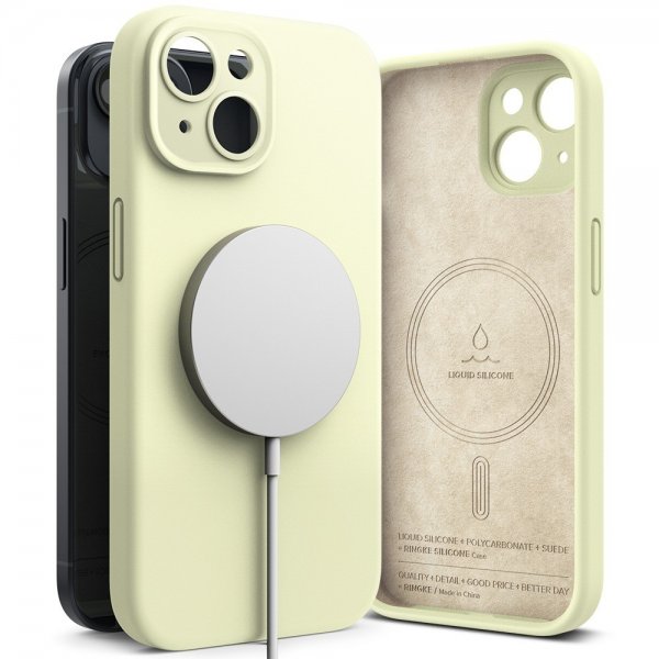 Ringke iPhone 15 Plus Skal Silicone Magnetic Sunny Lime