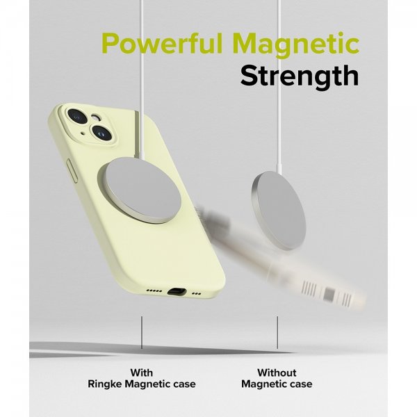 Ringke iPhone 15 Plus Skal Silicone Magnetic Sunny Lime