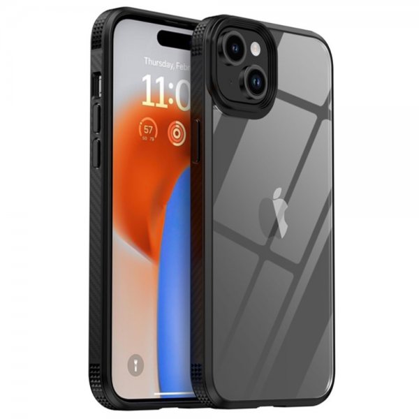 Ipaky iPhone 15 Plus Skal Transparent Baksida Svart